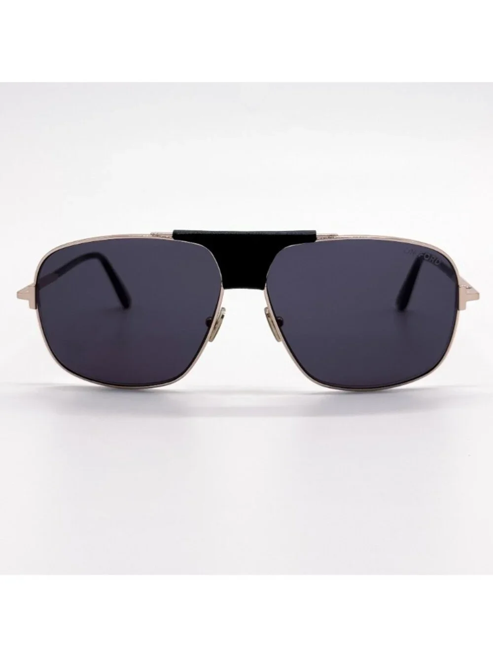 New Tom Ford Tex TF1096 28A Pilot Frames Gray Gold Sunglasses Authentic